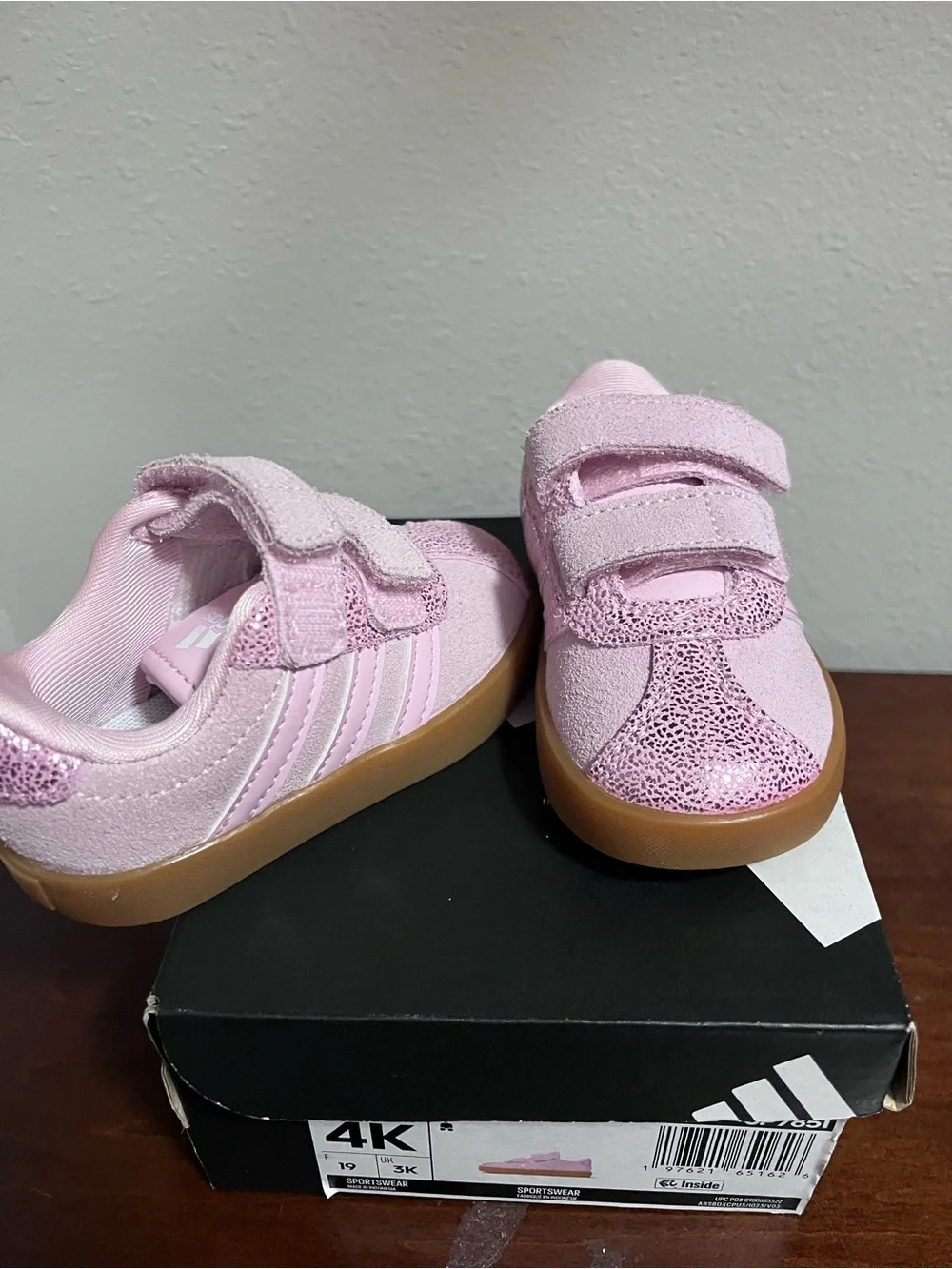 Adidas Kids' Pink Velcro Sneakers